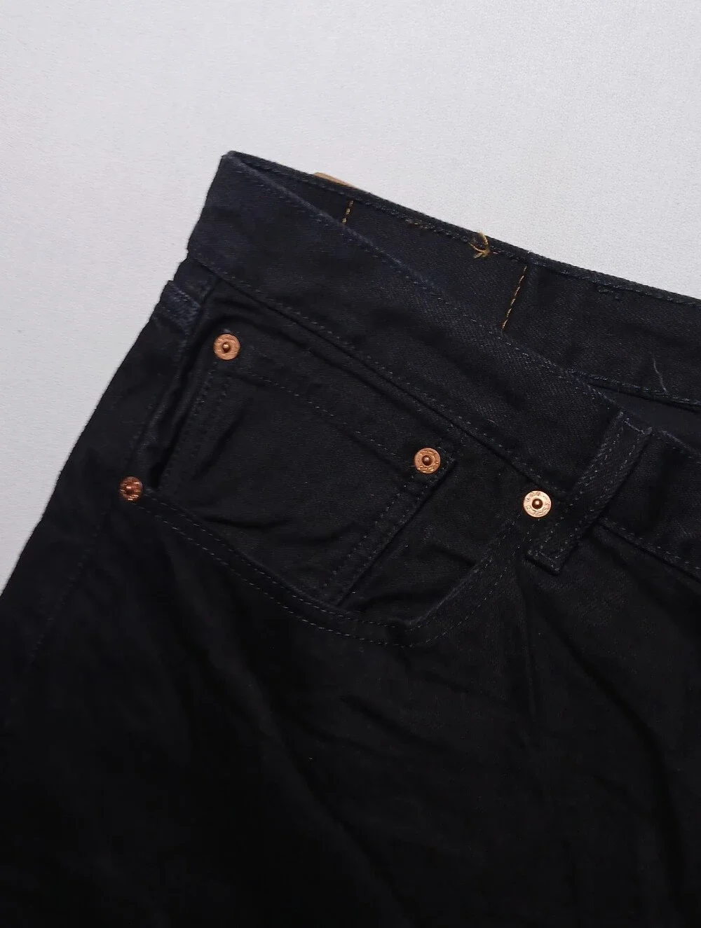 Levi's 501 Mens Original Fit Button Fly Jeans 44X30 Black Wash Stretch Denim